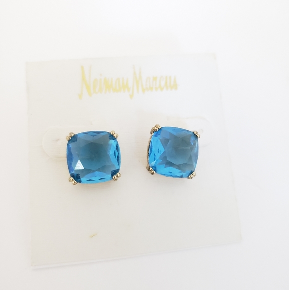 Neiman Marcus Jewelry - NWT! Neiman Marcus Earrings Clear Teal Rhinestones